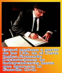Declaracion, Independencia,Puigdemont, Guardia Civil,Firma, Firmar,libros, Corte Ingles.jpg