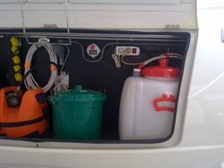 Instalar agua caliente en la caravana con depósito de Polietileno y  resistencia de 500w