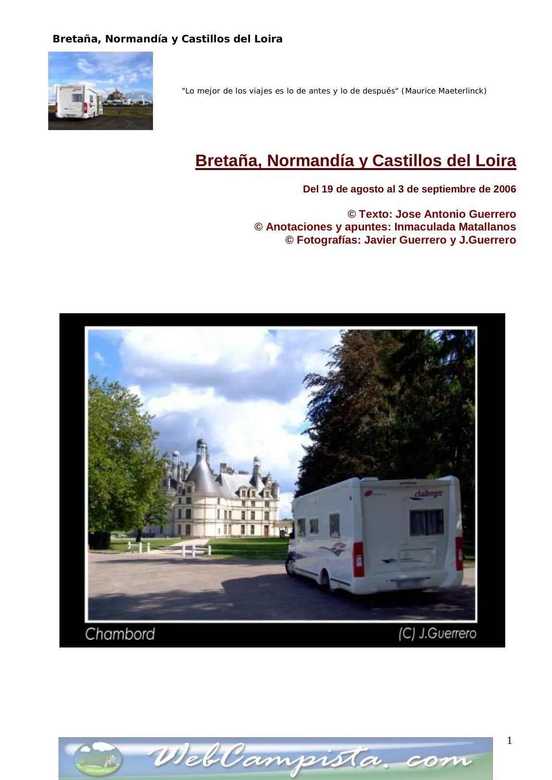 Portada — Bretaña, Normandia y Castillos del Loira