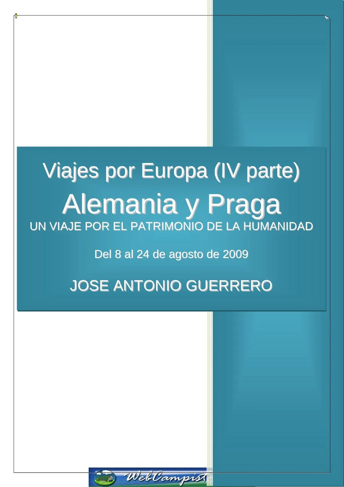 Portada — Alemania y Praga, un viaje por el patrimonio de la humanidad