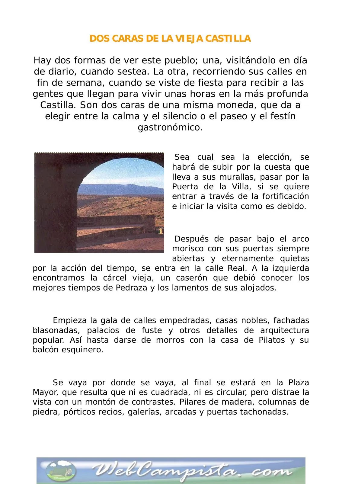 Portada — Dos caras de la vieja Castilla