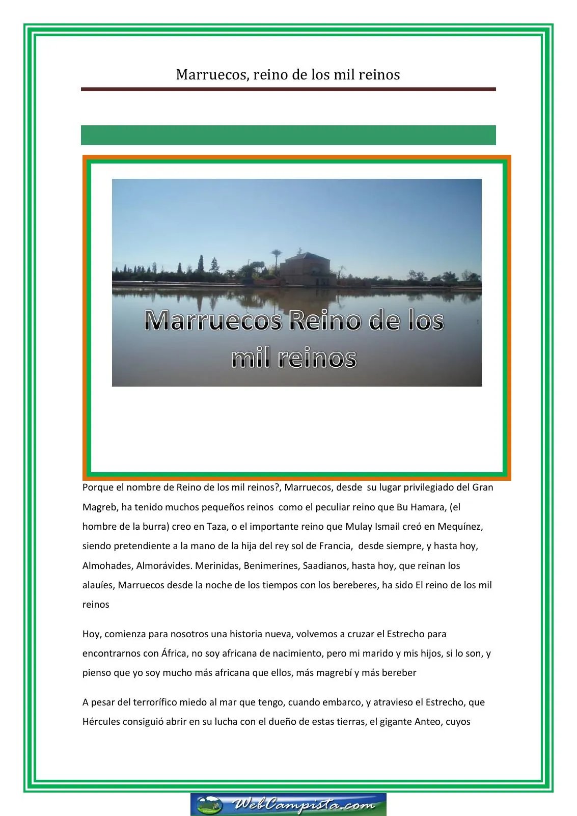 Portada — Marruecos el reino de los mil reinos