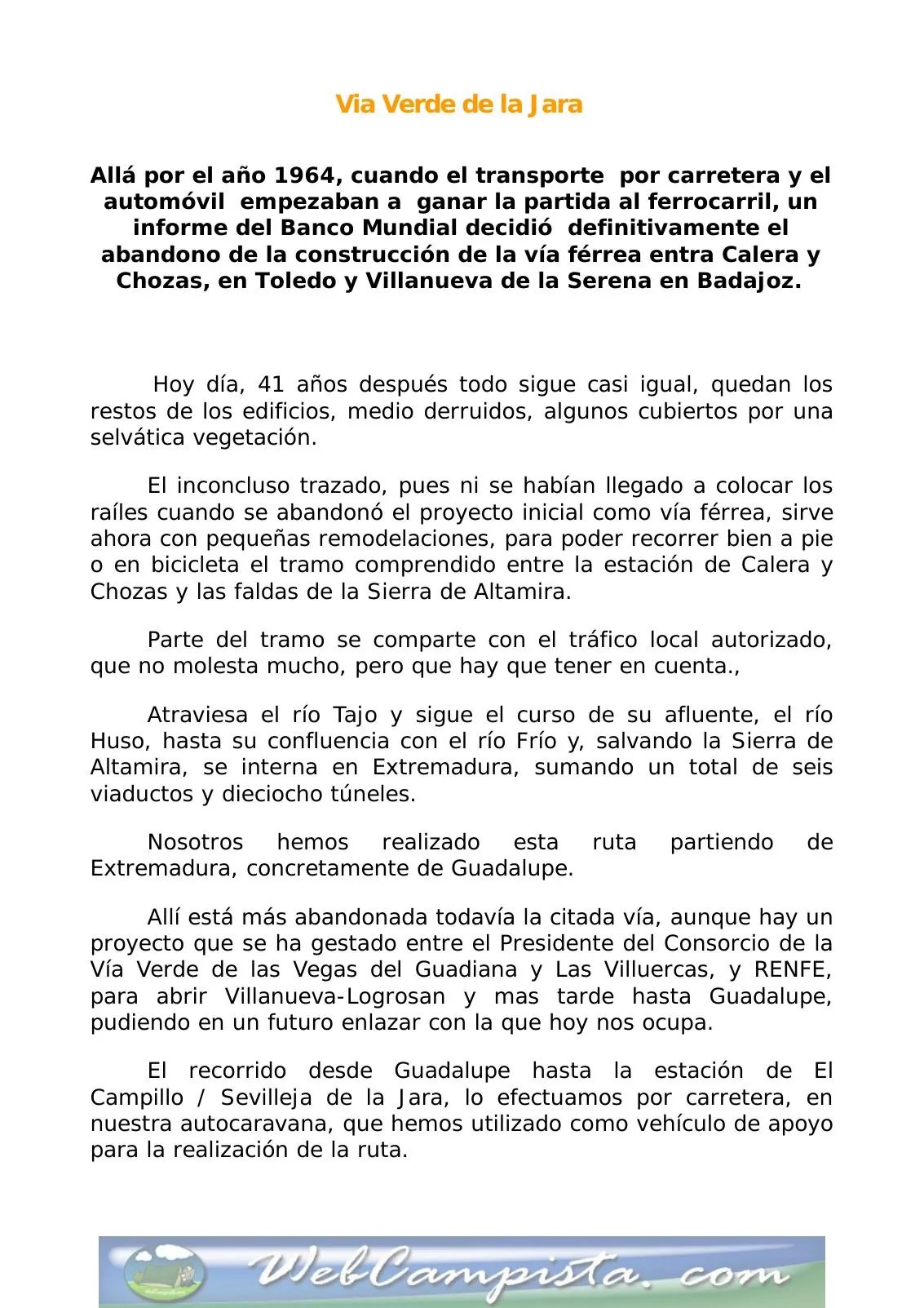 Portada — Vía verde de La Jara