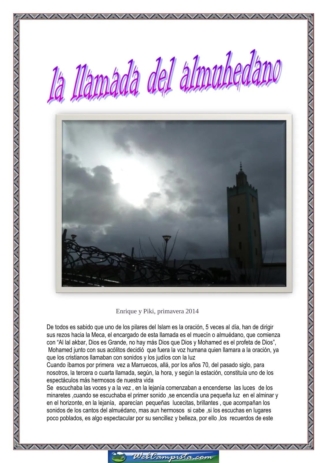 Portada — La llamada del Almuhedano