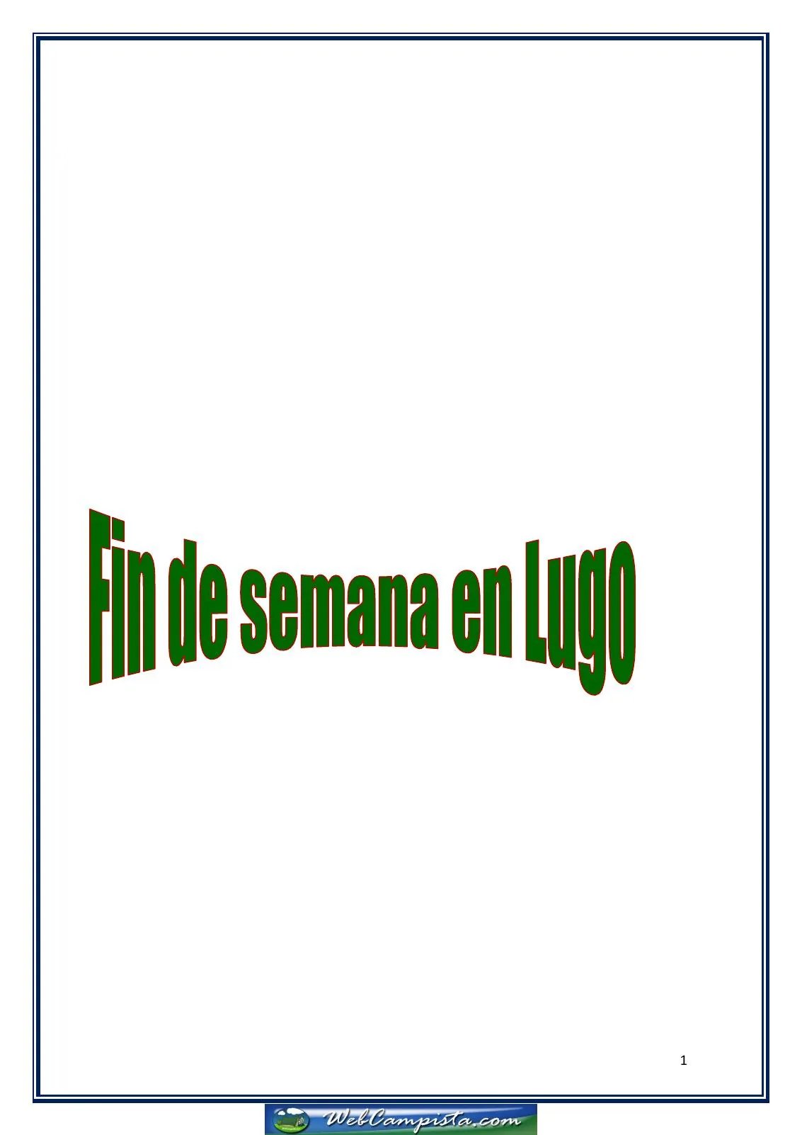 Portada — Un fin de Semana en Lugo
