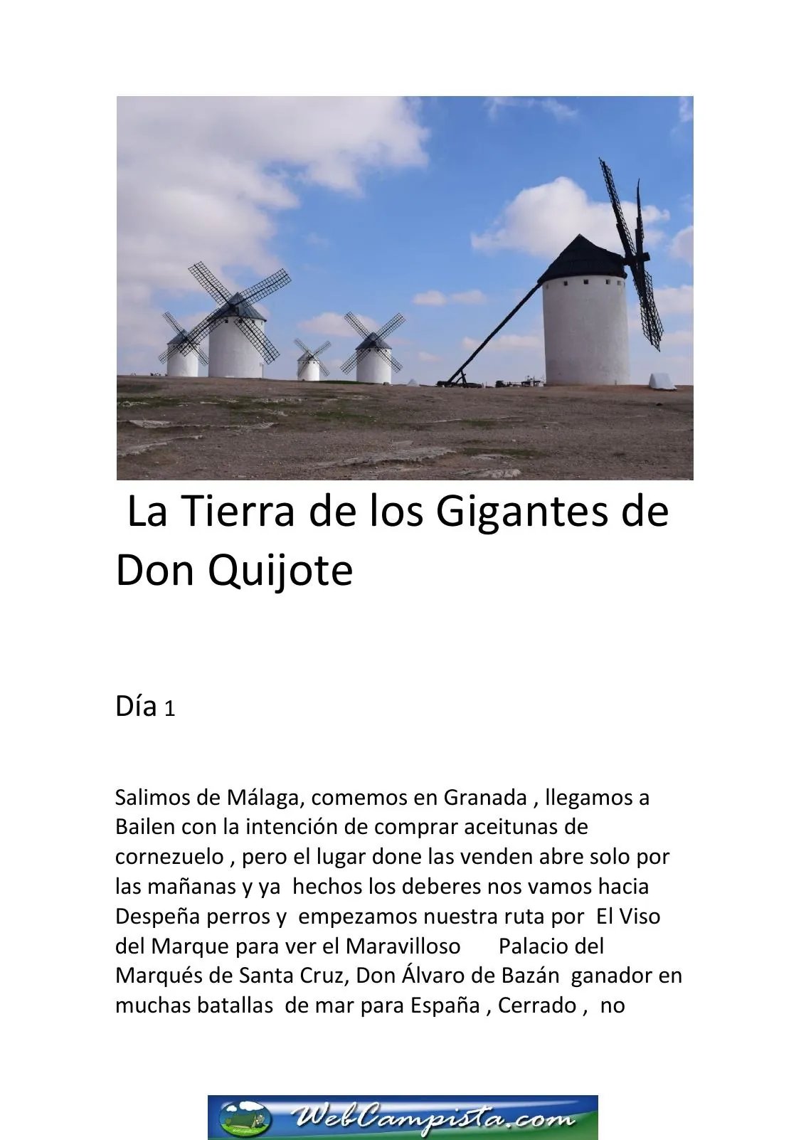 Portada — La tierra de los gigantes de don Quijote