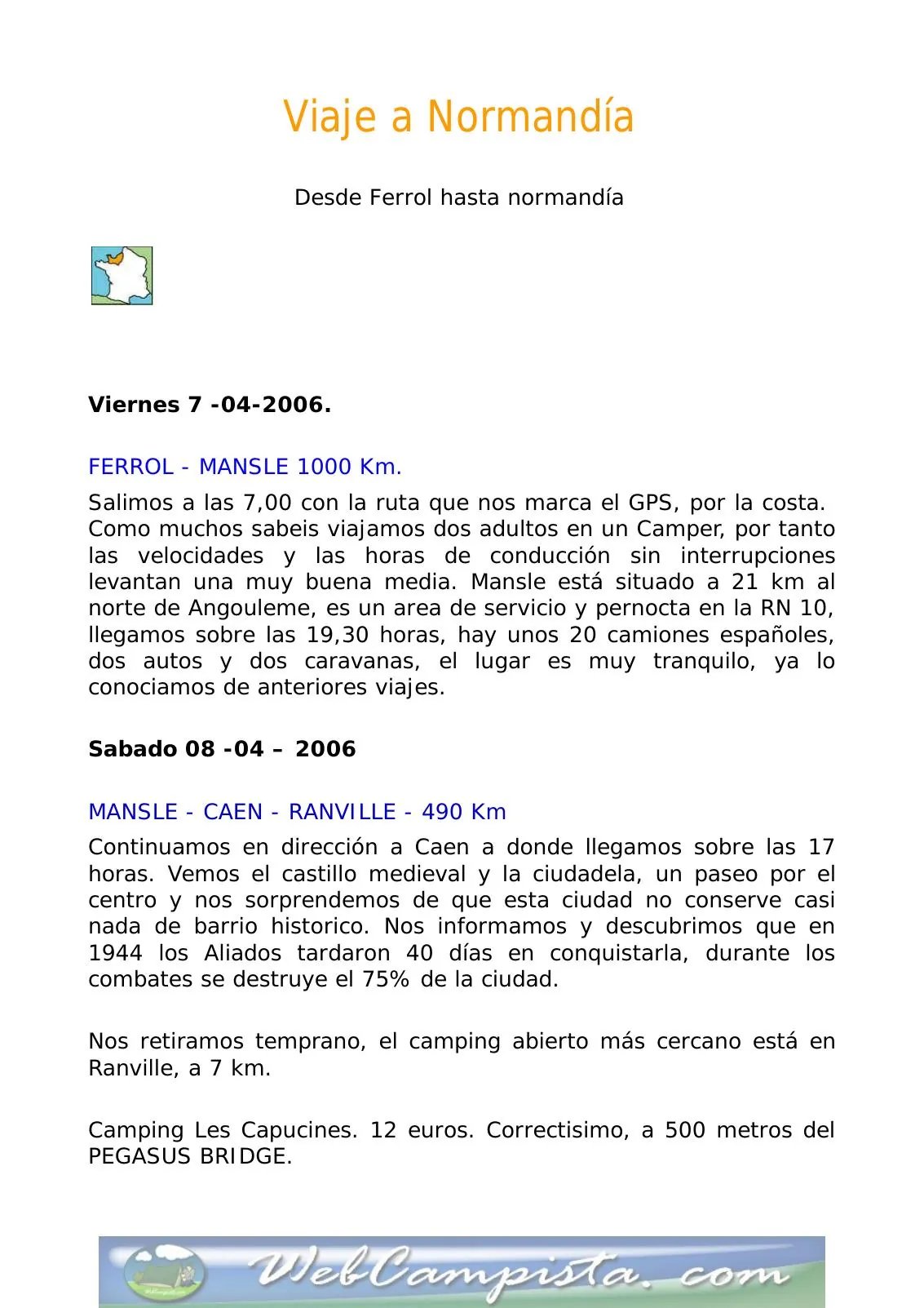 Portada — Viaje a Normandía