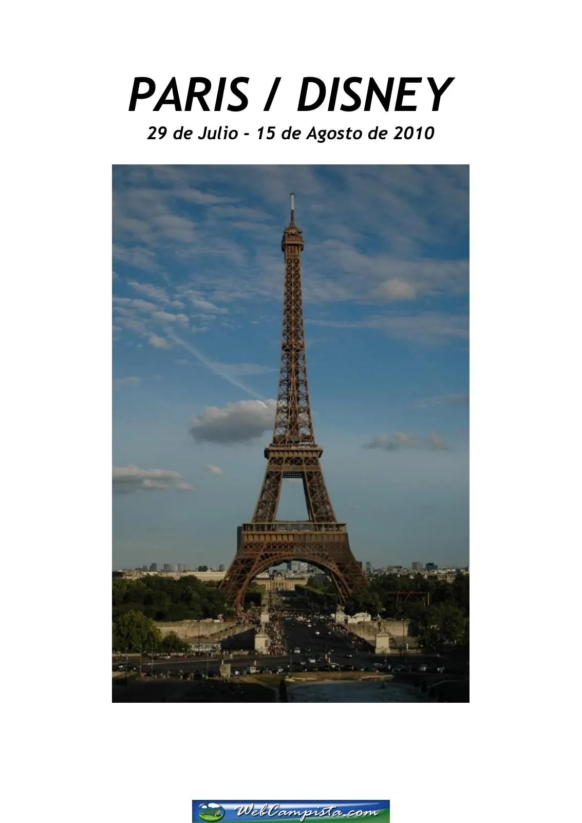 Portada — Viaje a París - Disney / Agosto 2010