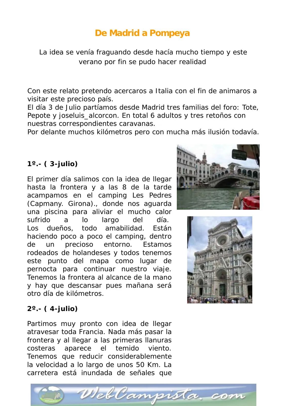 Portada — De Madrid a Pompeya