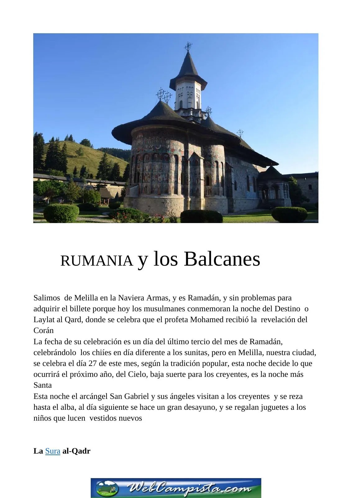 Portada — Rumanía y los Balcanes