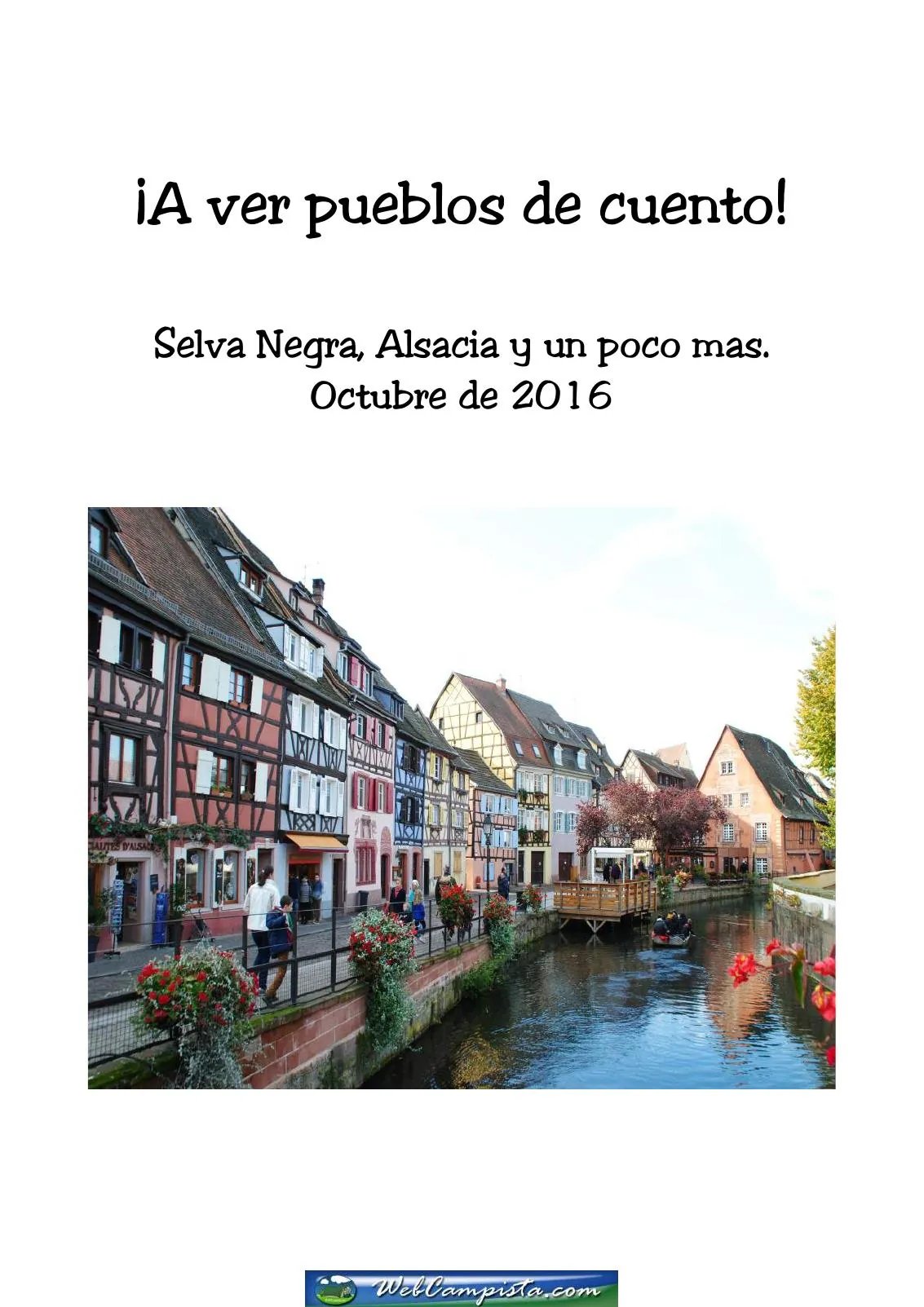 Portada — ¡A ver pueblos de cuento!; Selva Negra, Alsacia y un poco más.